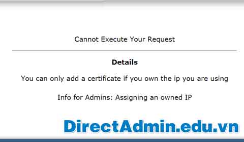 Sửa lỗi Cannot Execute Your Request khi cài đặt SSL