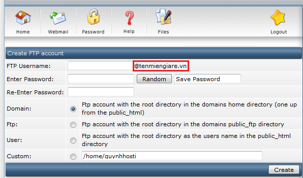 Hướng dẫn tạo FTP trong Directadmin (FTP Management) FTP Management, Create Directadmin FTP account, tạo FTP, tạo tài khoản FTP