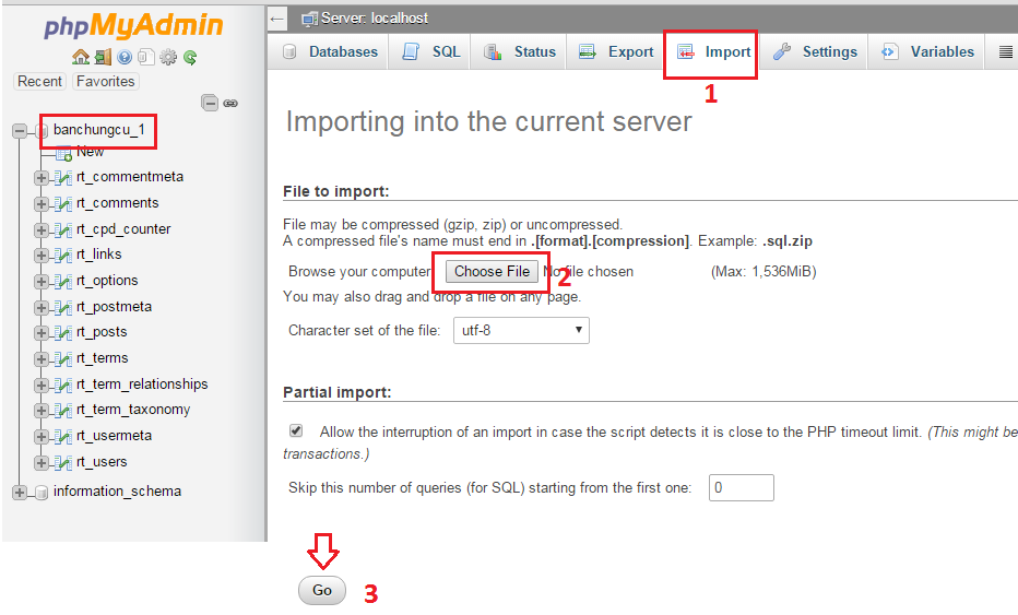 import database