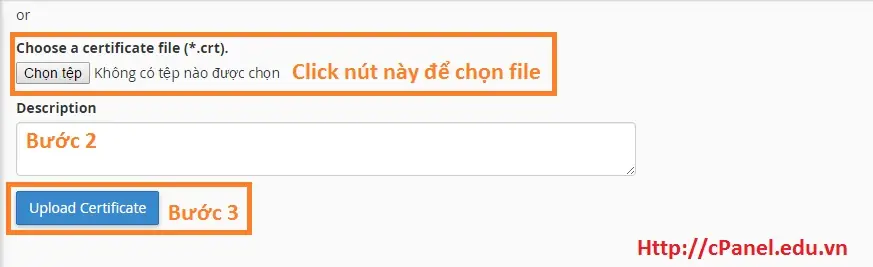 Upload file CRT trong SSL/TLS - cPanel