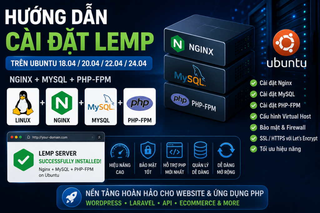 Hướng dẫn cài đặt LEMP trên Ubuntu: Nginx, MySQL và PHP