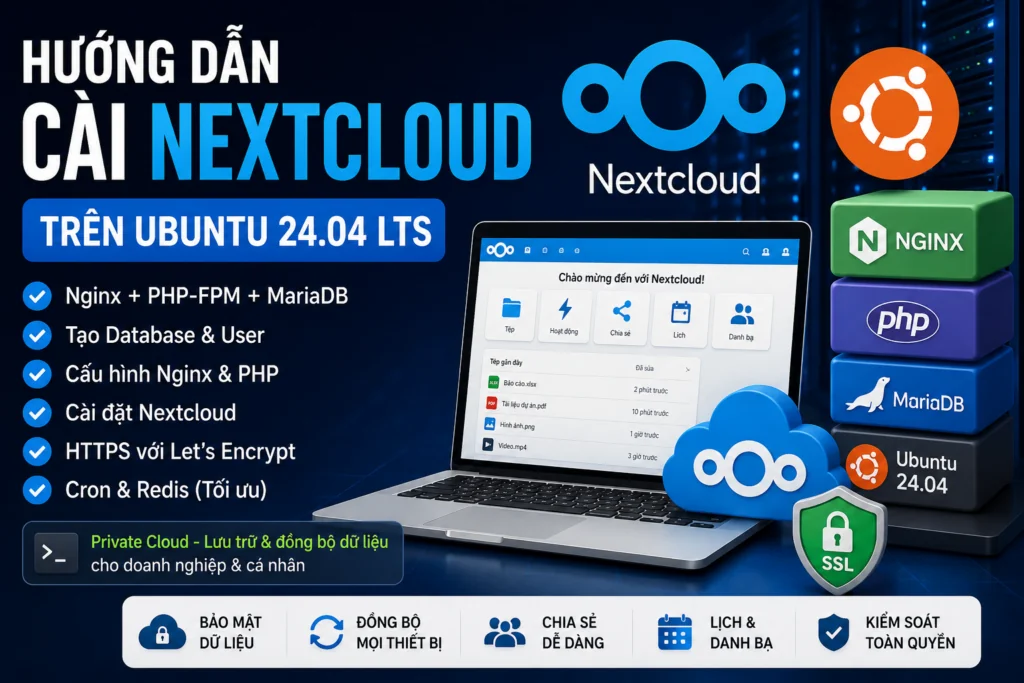 Hướng dẫn cài Nextcloud trên Ubuntu 24.04 LTS chi tiết từ A đến Z trong 5'