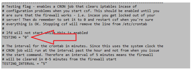 csf.conf testing