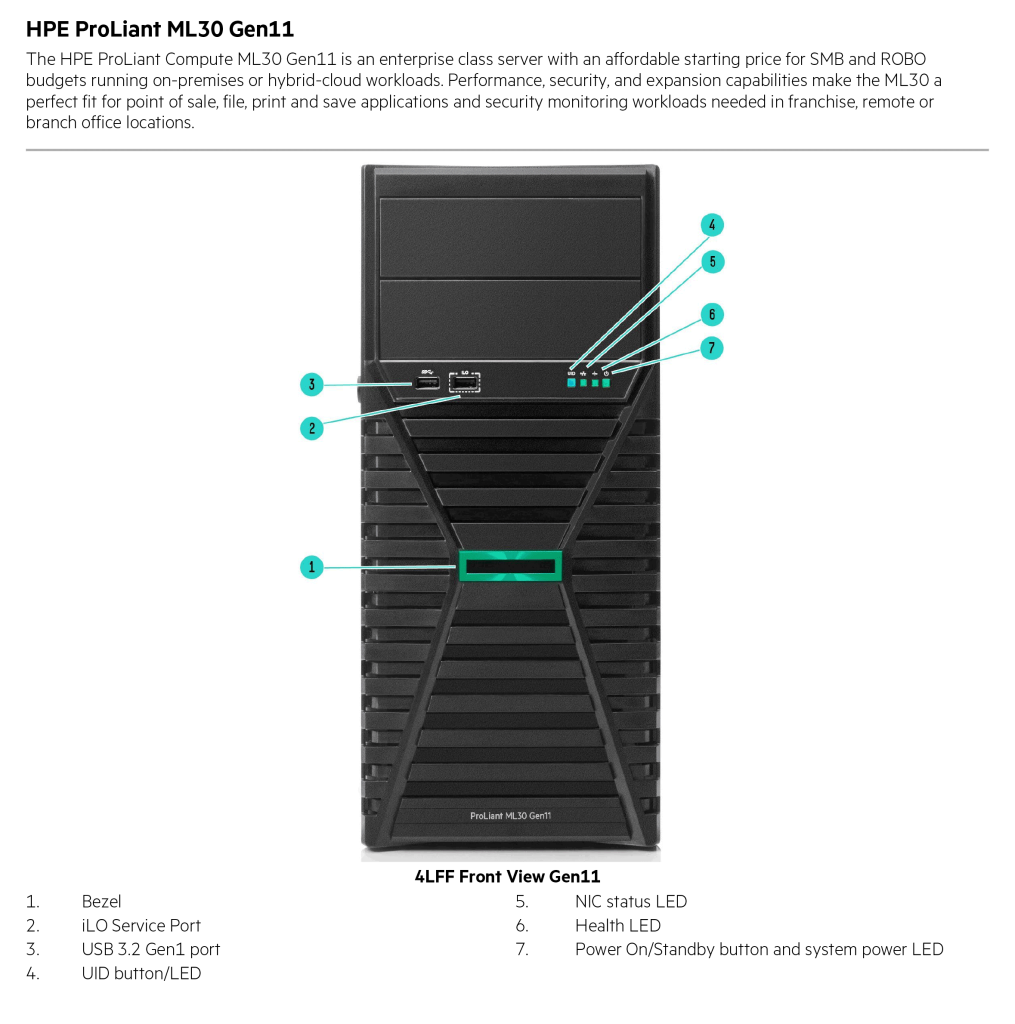 HPE ProLiant ML30 Gen11 QuickSpecs 1