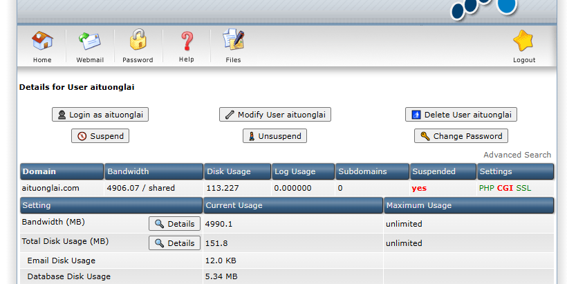 Change Passwords 4 chon user