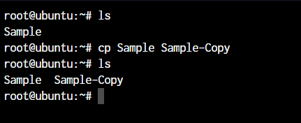 Cp command default