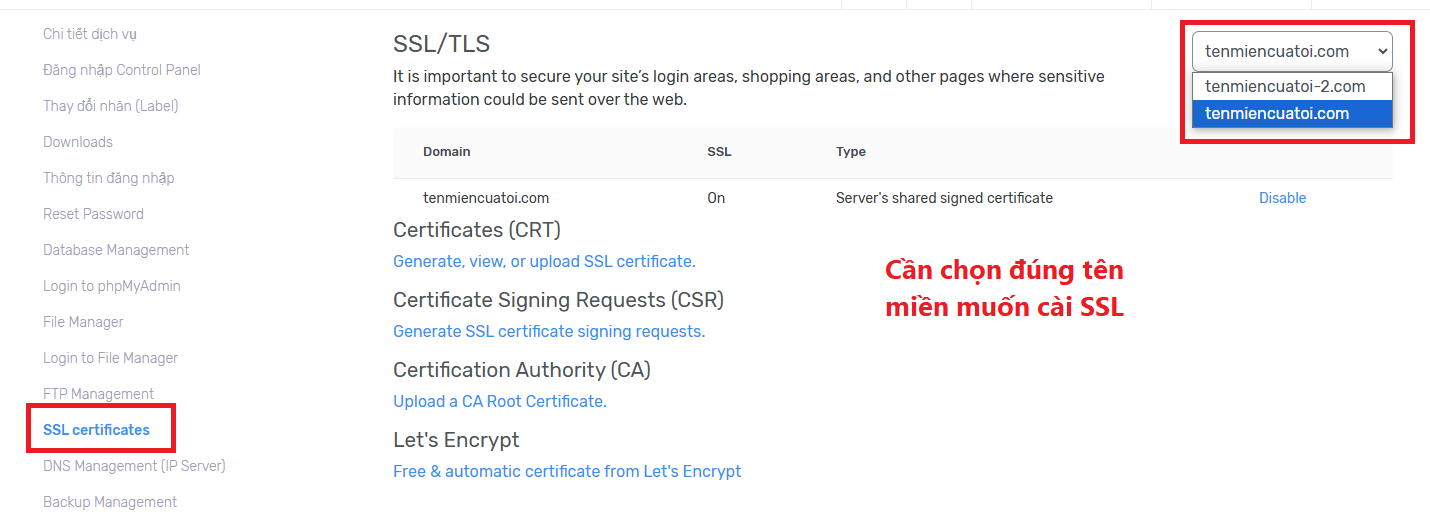 SSL certificates