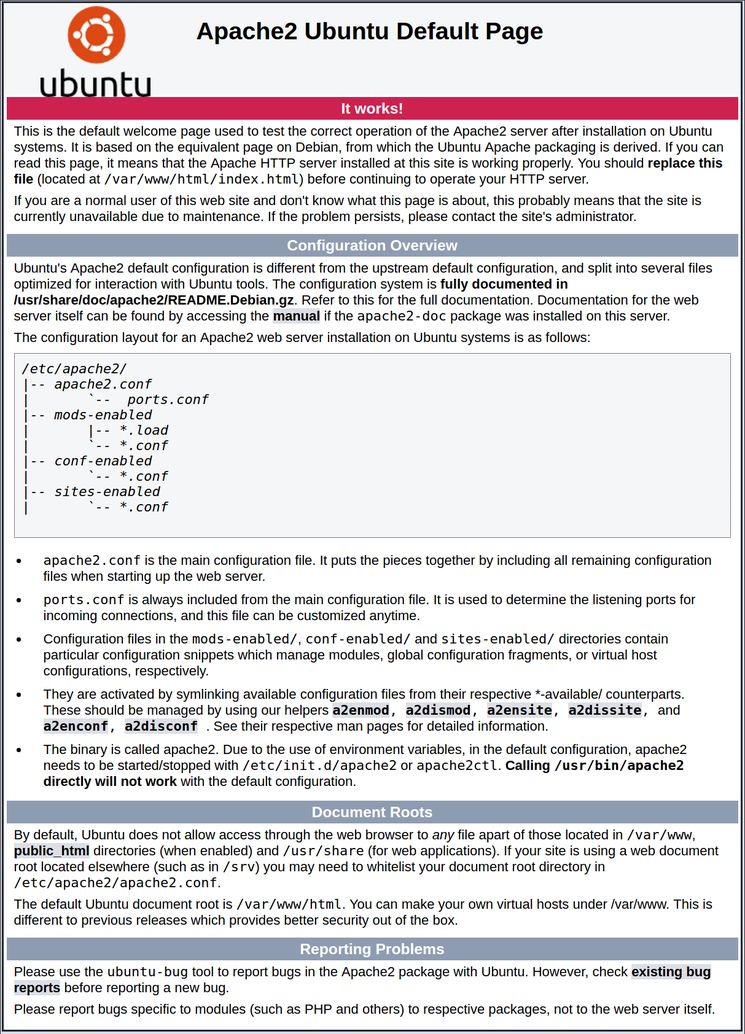 small apache default