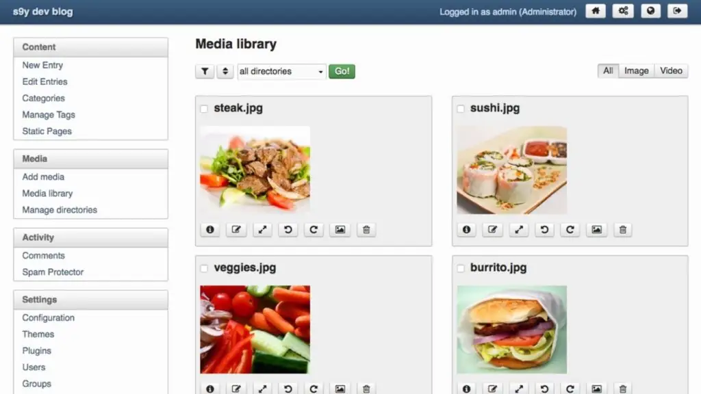 Cách cài đặt Serendipity CMS trong dịch vụ lưu trữ web
