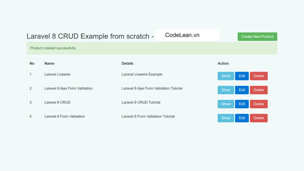 Hướng dẫn tạo ứng dụng CRUD bằng Laravel 