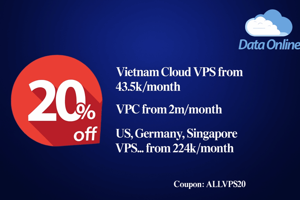 20% Off for All Cloud VPS at DataOnline 3 sale 20