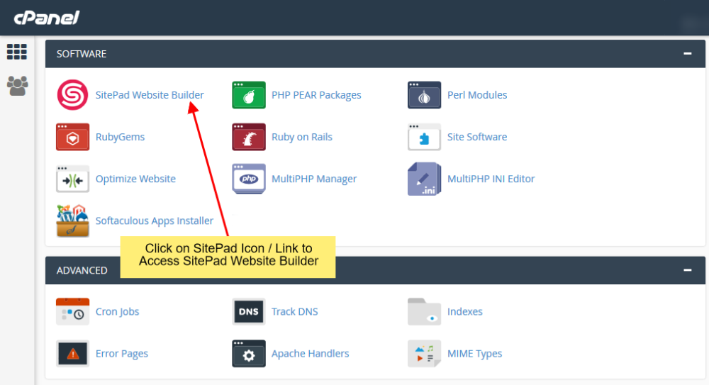 Cách tạo trang web trong cPanel bằng SitePad 