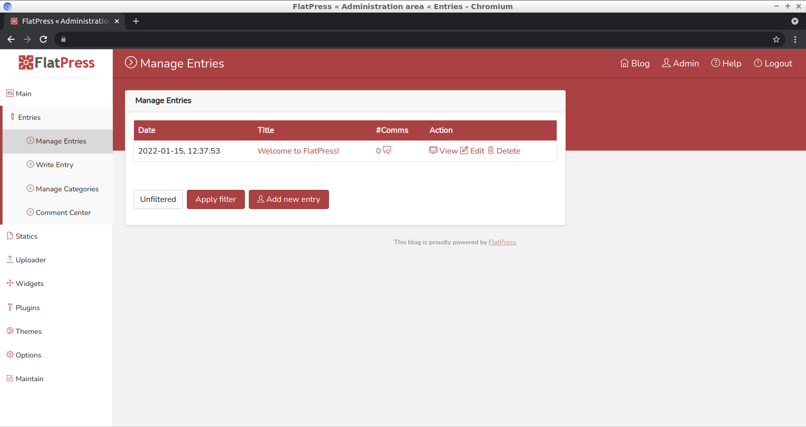 blog phang sieu nhe khong can database voi flatpress