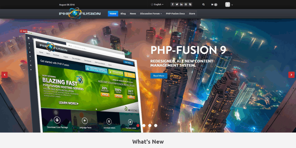 cms don gian tich hop san dien dan manh me cua php fusion 2