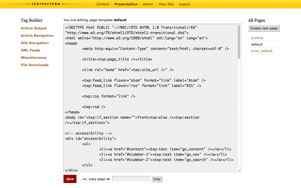 textpattern cms nho gon de cao tinh chuan hoa noi dung 2