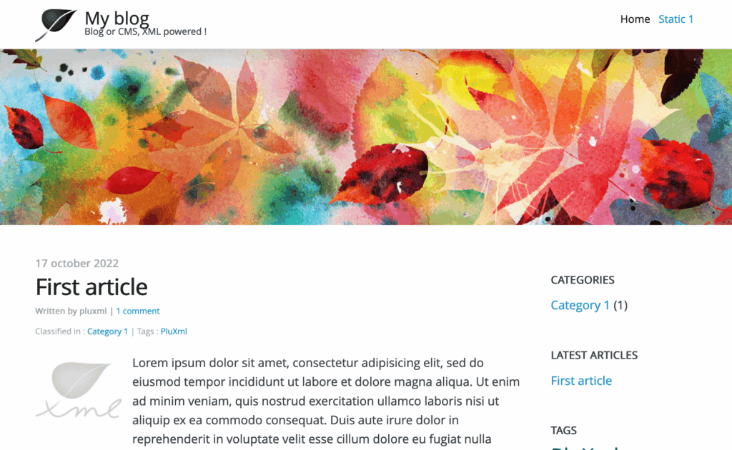 pluxml blog phang don gian khong can co so du lieu mysql