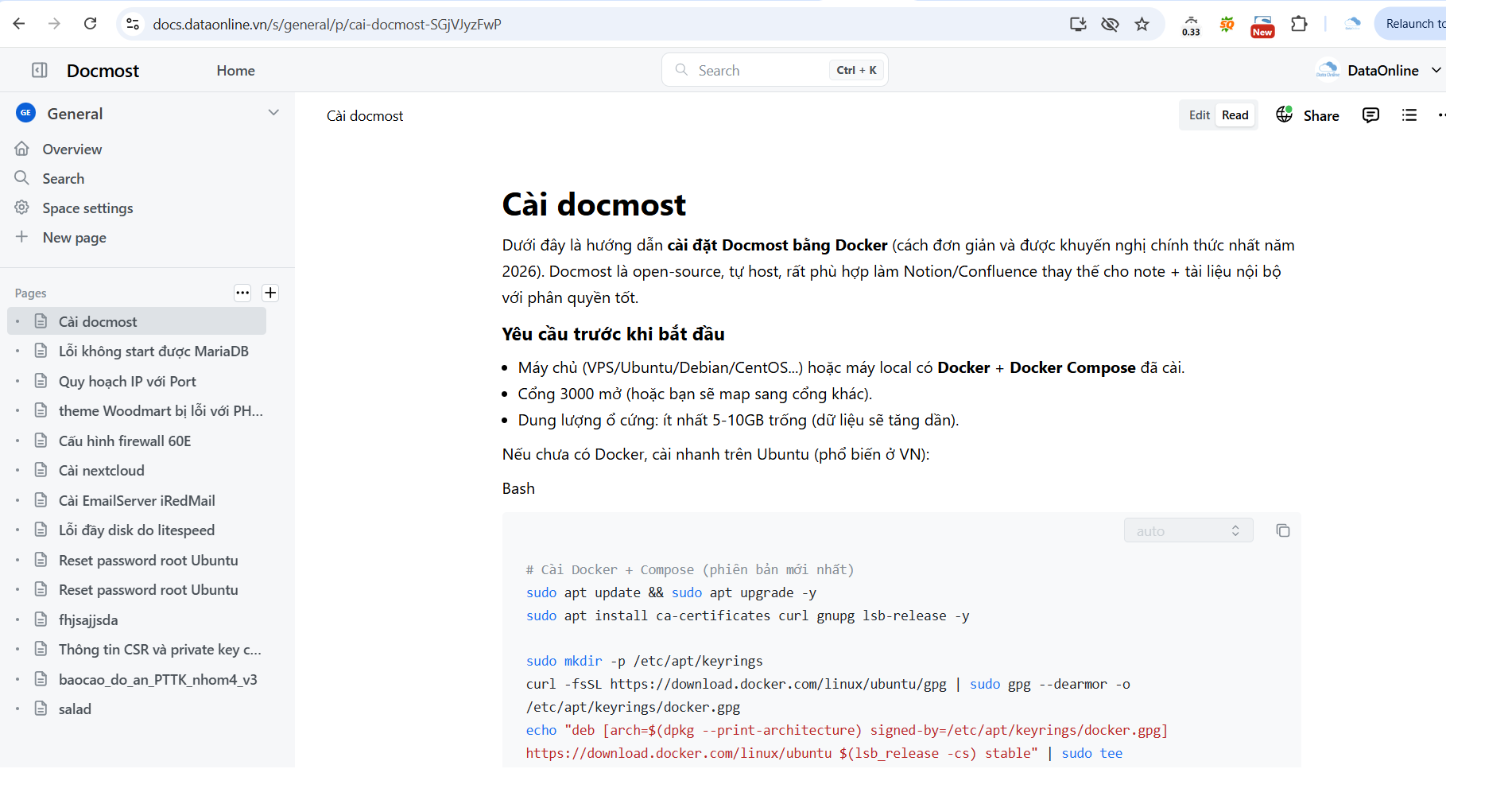 Hướng Dẫn Cài đặt Docmost - Opensource Wiki Tuyệt Vời Thay Thế Cho ...