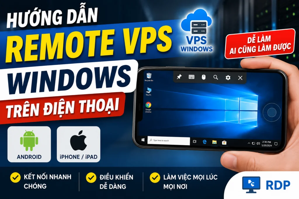 Hướng dẫn Remote VPS Windows trên điện thoại Android & iPhone (RDP) 1 Windows App tren dien thoai