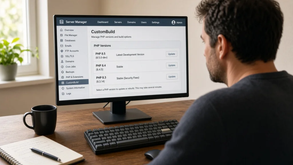 update PHP Directadmin