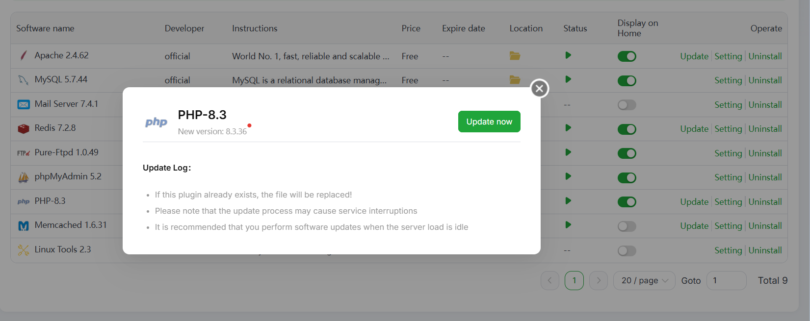 update php aapanel 2